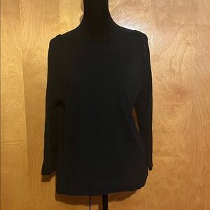 Ralph Lauren Black 3/4 Sleeve Crew Neck Top